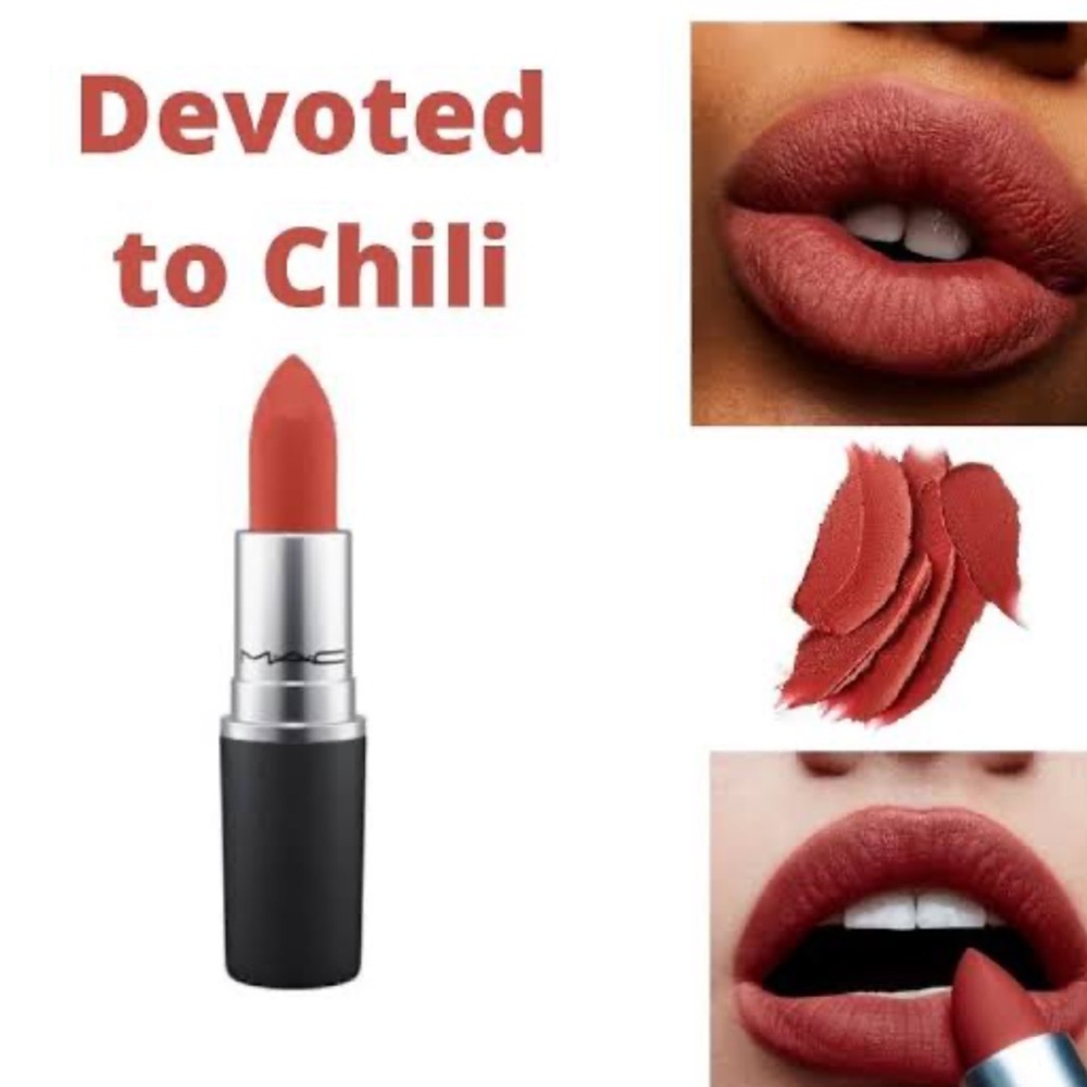 NIB MAC Devoted to Chilli #316 Powder Kiss Lipstick